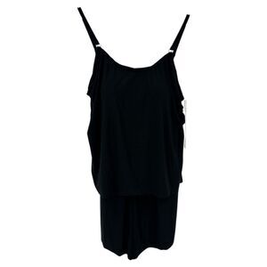 Women's Plus Size Bathing Suit 18 Black Farrah Romper swimsuit Trimshaper